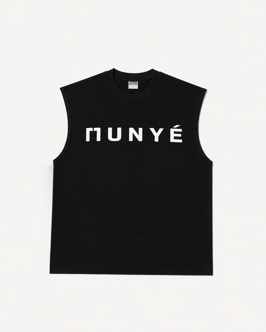 COMING SOON | MUNYÉ Sleeveless Oversized Tee | Black