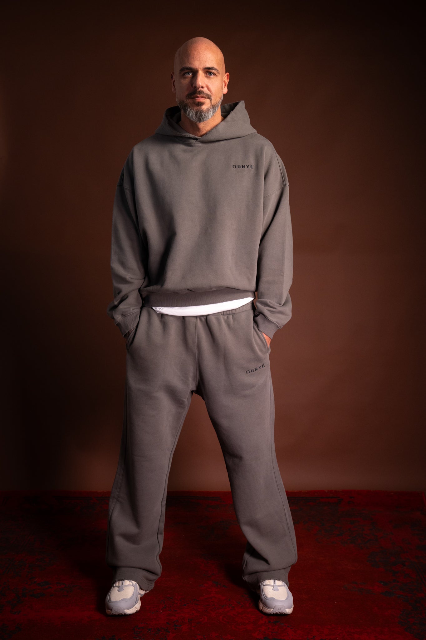 MUNYÉ Vein Disrupted Hoodie Dark Grey