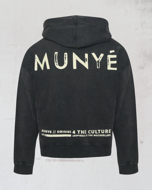 MUNYÉ NC Zip Up Hoodie - Washed Black | COMING SOON