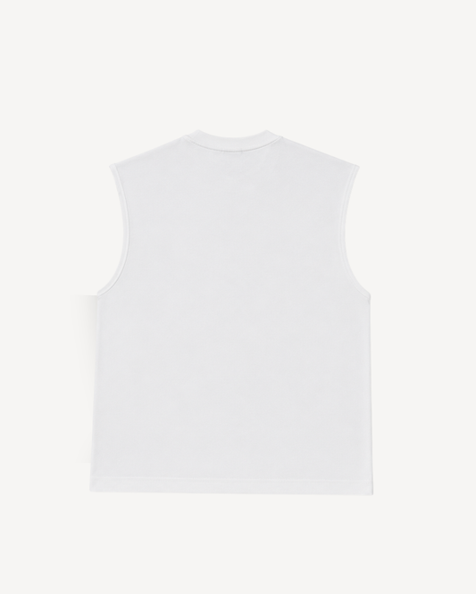 MUNYÉ Sleeveless Oversized Tee | White