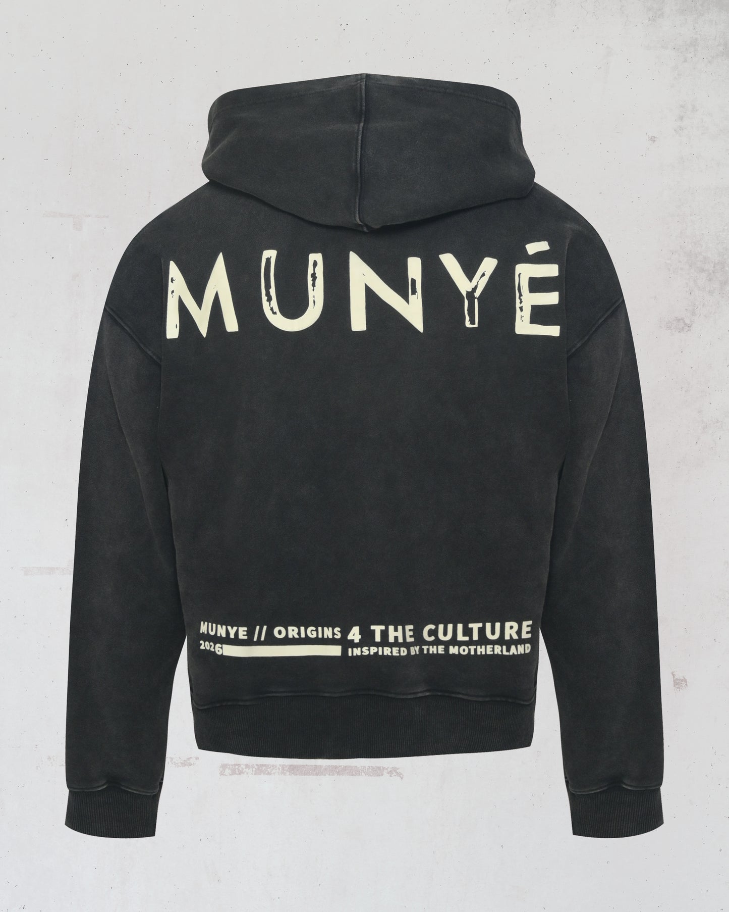 MUNYÉ NC Zip Up Hoodie - Washed Black | COMING SOON