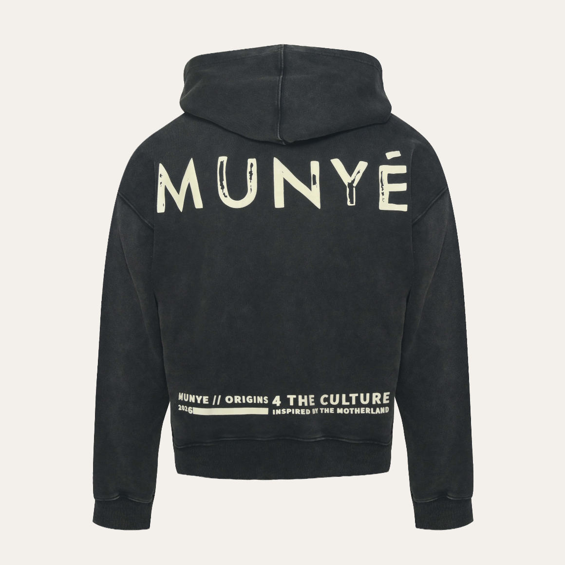 MUNYÉ NC Zip Up Hoodie - Washed Black
